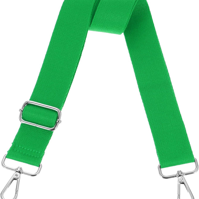 Wide Shoulder Strap, 3.8cm Adjustable Purse Strap Replacement Crossbody Strap for Shoulder Bag Handbag, Green, Silver Pull Core Buckle