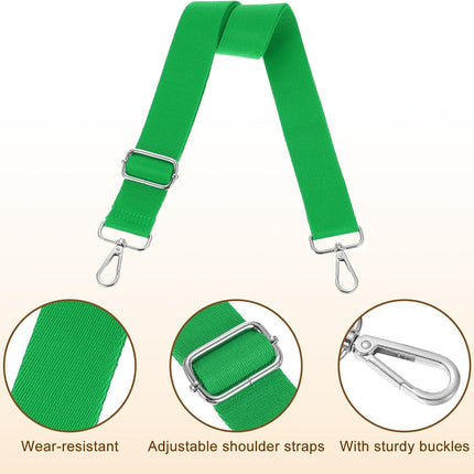 Wide Shoulder Strap, 3.8cm Adjustable Purse Strap Replacement Crossbody Strap for Shoulder Bag Handbag, Green, Silver Pull Core Buckle