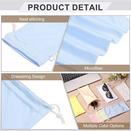 Microfiber Eyeglass Cases Glasses, Sunglasses Storage Bag with Drawstring, Soft Glasses Pouch Travel for Women Men