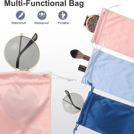 Microfiber Eyeglass Cases Glasses, Sunglasses Storage Bag with Drawstring, Soft Glasses Pouch Travel for Women Men