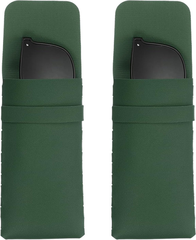 Soft Glasses Case Leather Eyeglass Case Portable Glasses Pouch Eyewear Holder with Flap Closure for Women