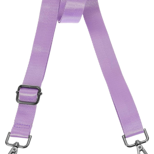 Wide Shoulder Strap, 2.5cm Adjustable Purse Strap Replacement Crossbody Strap for Shoulder Bag Handbag, Light Purple, Black Pull Core Buckle