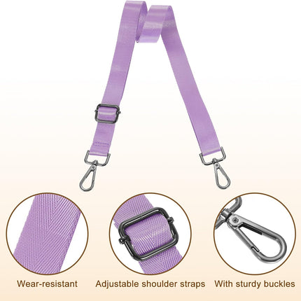 Wide Shoulder Strap, 2.5cm Adjustable Purse Strap Replacement Crossbody Strap for Shoulder Bag Handbag, Light Purple, Black Pull Core Buckle
