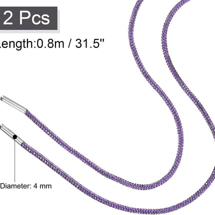 Rhinestone Shoe Lace Bling Glittered Ropes Drawstring Cords Replacement for Sweatpants Hoodie