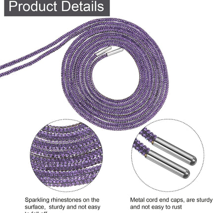 Rhinestone Shoe Lace Bling Glittered Ropes Drawstring Cords Replacement for Sweatpants Hoodie