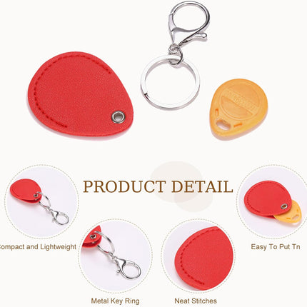 6pcs Leather Key Fob, PU Leather Car Keychain Blanks Key Holder with Key Rings for Key ID Cards DIY Laser Engraving