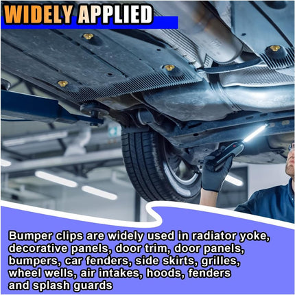 40PCS Car Body Bolts M6-1.0 & Extruded U-Nuts Clips Kit, Bumper Fenders Liner Push Retainer Fastener Kit for Engine Under Cover Undertray, Universal Splash Shield Guard Bolts Clips for Most Cars