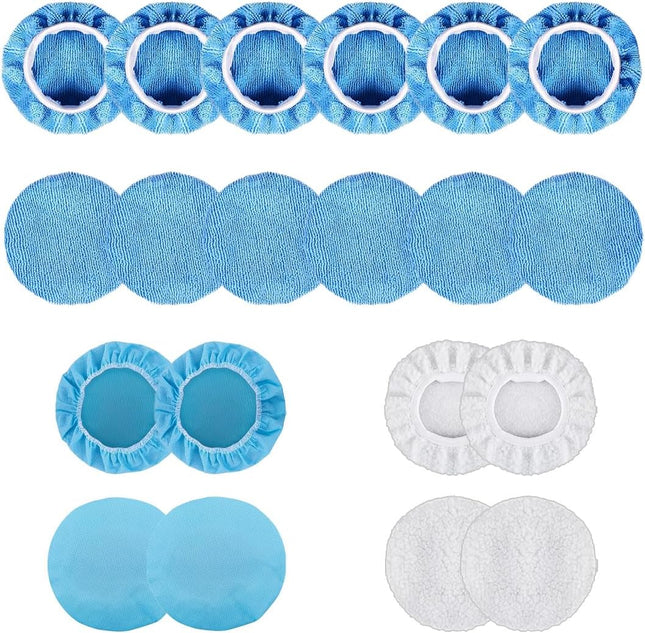 20PCS Car Polisher Pad Bonnets 7 to 8 Inch Car Orbital Buffer Polisher Pad Bonnet 12 Microfiber Bonnets 4