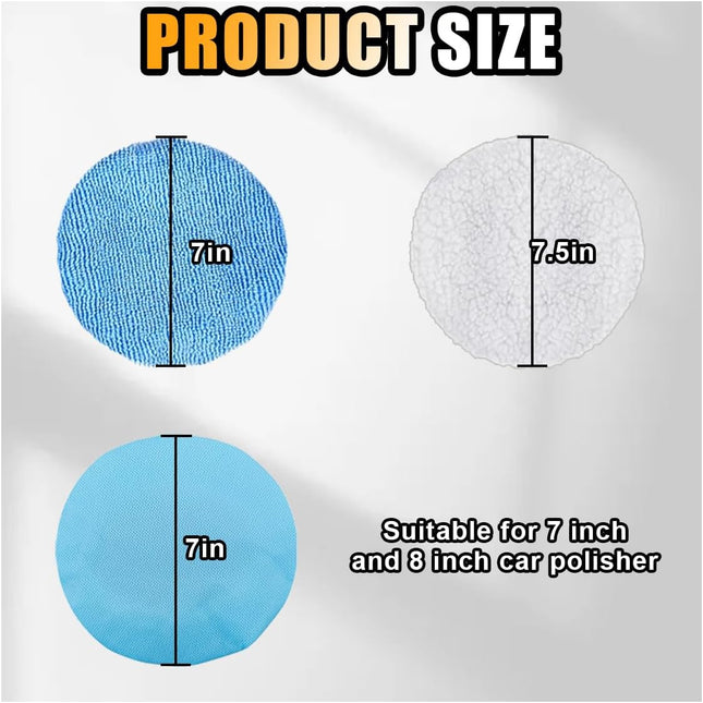 20PCS Car Polisher Pad Bonnets 7 to 8 Inch Car Orbital Buffer Polisher Pad Bonnet 12 Microfiber Bonnets 4 – product detail