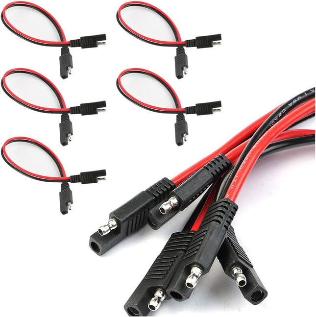 5PCS 10 Gauge 2 Pin Quick Disconnect Polarized Wire Harness 12 Inch SAE Connector Bullet Lead (10