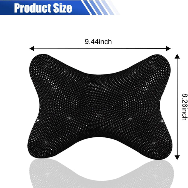 2PCS Car Neck Pillow for Driving Seat Bling Crystal Rhinestone Diamond Comfortable Headrest Cushion Head – product detail