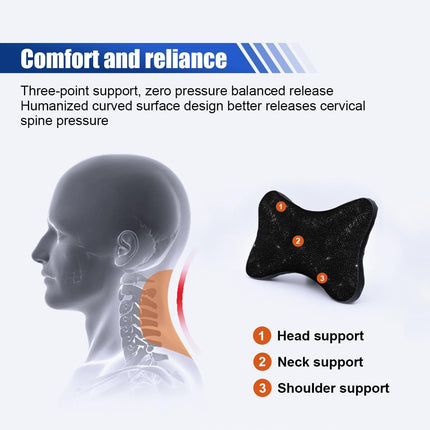 2PCS Car Neck Pillow for Driving Seat, Bling Crystal Rhinestone Diamond Comfortable Headrest Cushion, Head Rest Neck Support Relax, Car Interior Accessories for Women Girly (Black)
