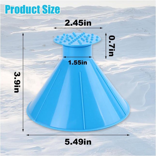 4PCS Magical Ice Scrapers for Car Windshield Cone-Shaped Car Snow Remover with Funnel Round Snow – product detail