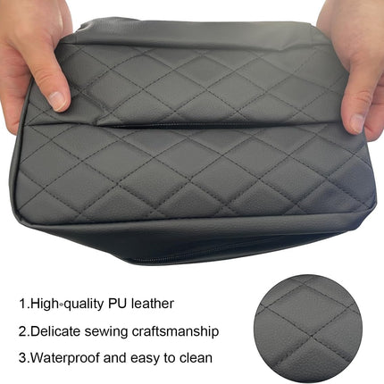 Car Tissue Holder for 120 Standard Tissues - PU Leather Tissue Box Cover for Car Backseat Organizer - Extra Large Rectangle Car Seat Headrest Hanging Napkin Holder for Organization & Daily Use (Black)