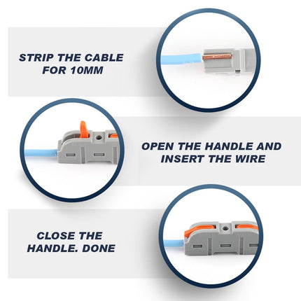 Lever Wire Connectors Kit 34PCS Quick Connect Wire Splice Conductor Compact Connectors Inline Wiring Splices Terminals