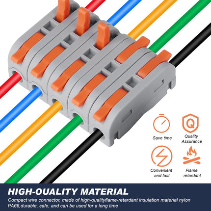 Lever Wire Connectors Kit 34PCS Quick Connect Wire Splice Conductor Compact Connectors Inline Wiring Splices Terminals