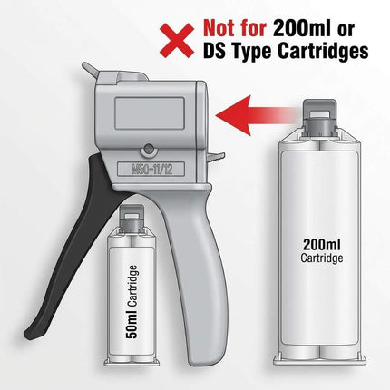 50ml Dual Cartridge Dispensing Gun – Adjustable 1:1 & 1:2 Ratio Manual Applicator for Epoxy, Resin, Sealant