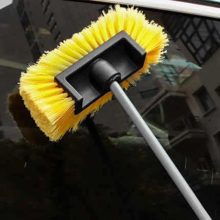 10in Car Wash Brush Head with Soft Bristle, for Cleaning Decks, Trucks, Car, RV, Boats, Home Siding, Camper, Yellow