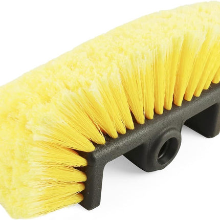 10in Car Wash Brush Head with Soft Bristle, for Cleaning Decks, Trucks, Car, RV, Boats, Home Siding, Camper, Yellow