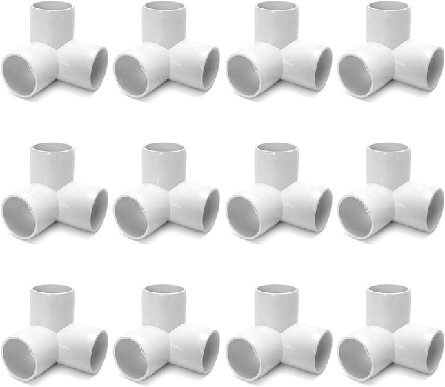 3 Way 1/2 Tee PVC Fitting Elbow 12Pack PVC Fitting Connector Furniture Grade for Building Furniture and PVC