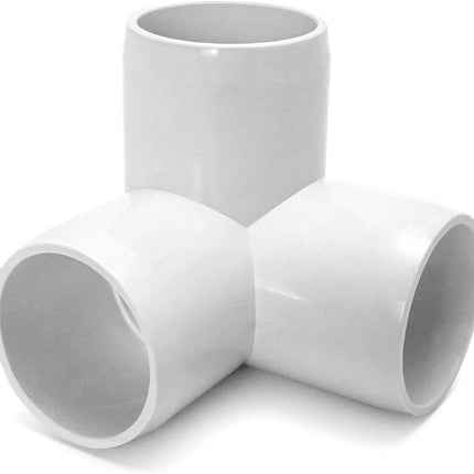 3 Way 1/2" Tee PVC Fitting Elbow,12Pack PVC Fitting Connector,Furniture Grade, for Building Furniture and PVC Structures, White