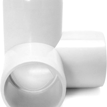 3 Way 1/2" Tee PVC Fitting Elbow,12Pack PVC Fitting Connector,Furniture Grade, for Building Furniture and PVC Structures, White