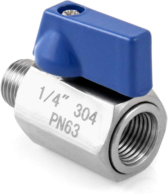 Mini Ball Valve 2 Pack 1/4 NPT Thread Female and Male 304 Stainless Steel Shut-Off Valves – product detail