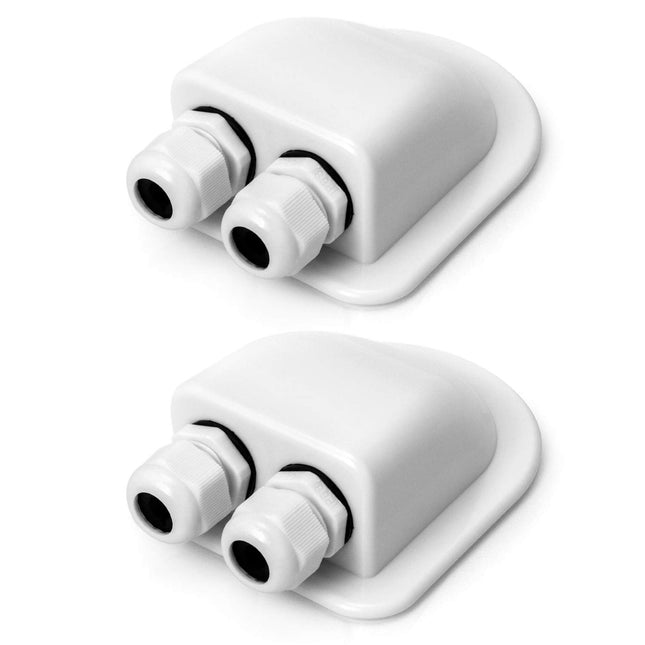 2 Pcs IP68 Waterproof ABS Solar Double Cable Entry Gland-Weather Resistant Dual Cable Entry Housing for