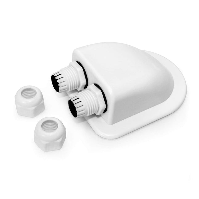 2 Pcs IP68 Waterproof ABS Solar Double Cable Entry Gland-Weather Resistant Dual Cable Entry Housing for – product detail