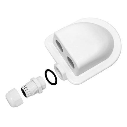 2 Pcs IP68 Waterproof ABS Solar Double Cable Entry Gland-Weather Resistant Dual Cable Entry Housing for Solar Panels of RV, Caravan and Marine, White