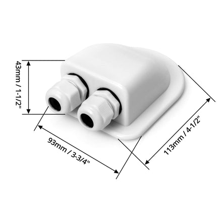 2 Pcs IP68 Waterproof ABS Solar Double Cable Entry Gland-Weather Resistant Dual Cable Entry Housing for Solar Panels of RV, Caravan and Marine, White