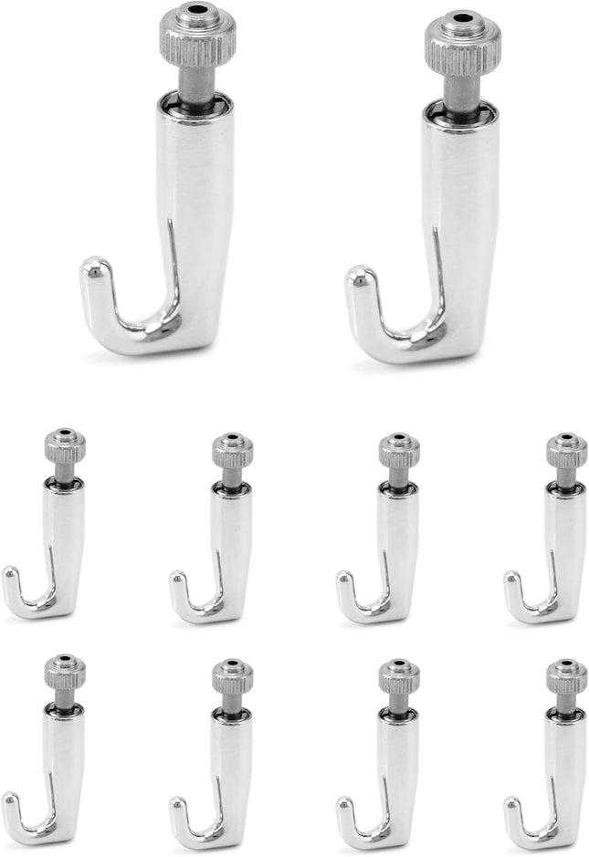 Art Gallery Display Wire Rope Hanger Hooks 10 Pack Adjustable Metal Hooks Fit 2.0mm Steel Cables Wire Rope