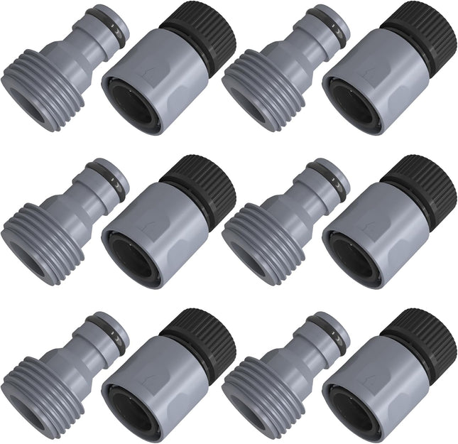Garden Hose Quick Connector 3/4 Inch Plastic Garden Hose Quick Connect Fittings Male and Female Connectors