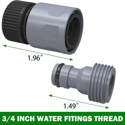 Garden Hose Quick Connector 3/4 Inch Plastic Garden Hose Quick Connect Fittings Male and Female Connectors Water Hose End Adapters, 6 Sets