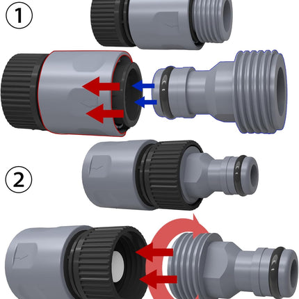Garden Hose Quick Connector 3/4 Inch Plastic Garden Hose Quick Connect Fittings Male and Female Connectors Water Hose End Adapters, 6 Sets