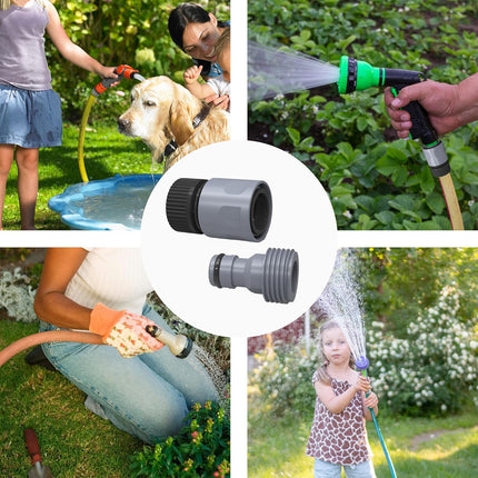 Garden Hose Quick Connector 3/4 Inch Plastic Garden Hose Quick Connect Fittings Male and Female Connectors Water Hose End Adapters, 6 Sets