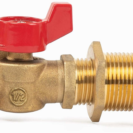 Brass Rain Barrel Quarter Turn Ball Valve Spigot Kit 1/2 Inch With Bulkhead Fitting