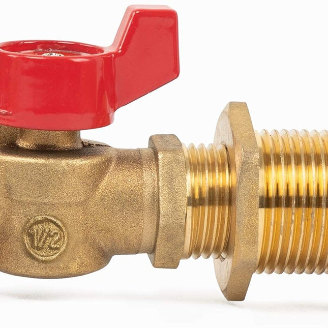 Brass Rain Barrel Quarter Turn Ball Valve Spigot Kit 1/2 Inch With Bulkhead Fitting