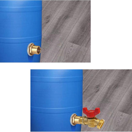 Brass Rain Barrel Quarter Turn Ball Valve Spigot Kit 1/2 Inch With Bulkhead Fitting