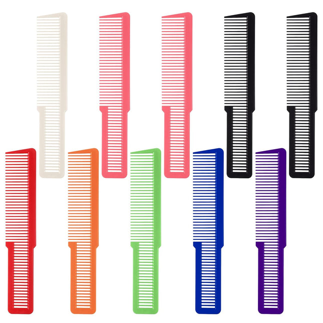 10 PCS Barber Combs Hair Cutting Combs Professional Fine Tooth Comb Flat Top Clipper Comb Blending