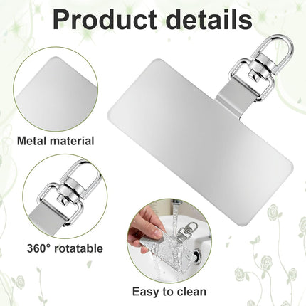 20 Pack Phone Tether Tab, 360° Rotatable Phone Lanyard Tab Stainless Steel Cellphone Lanyard Patch Universal Smartphone Lanyards Pad for Full Phones Cases (Silver)