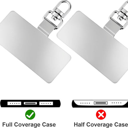 20 Pack Phone Tether Tab, 360° Rotatable Phone Lanyard Tab Stainless Steel Cellphone Lanyard Patch Universal Smartphone Lanyards Pad for Full Phones Cases (Silver)