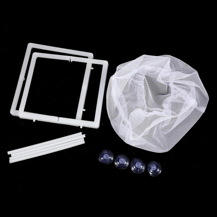 2 Pack Fish Incubator Mesh Box Aquarium, 6.3" x 5.51" x 5.91" Breeder Box for Fish Tank White Nylon Mesh Fishes Breeder Boxes for Aquarium Juvenile Fishes Separation Net Fry Hatchery with Suction Cups