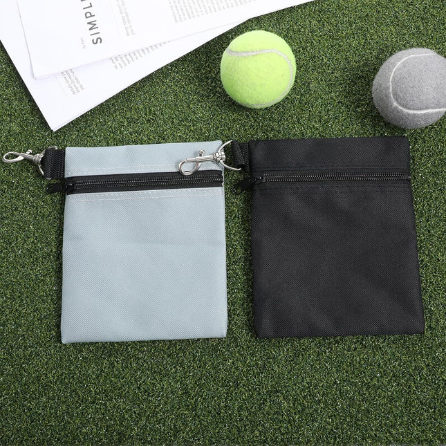 2 Pack Golf Ball Bag Golf Tee Bag Pouch 6.7 x 5.5 Zippered Pouch with Metal (Black – product detail