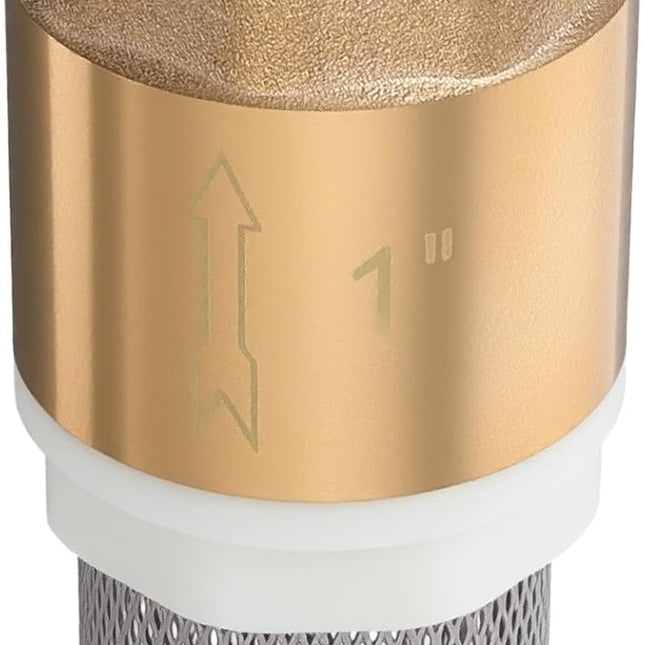 1" Foot Valve, Brass Heavy Duty Check Valve with Filter One Way Valves Female Connection Backflow Preventer Bottom Valves for Water Pump, Wells, Irrigation