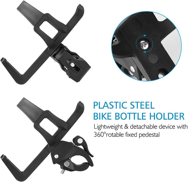 2 Pack Bike Water Bottle Holders No Screws Universal Bike Cup Holder 360 Degree Rotatable – product detail