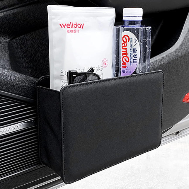 Car Trash Can Leather Vehicle Trash Bin Car Dustbin Garbage Organizer Holder with 30 Pcs Trash – product detail