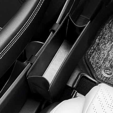 Car Trash Can, Leather Vehicle Trash Bin Car Dustbin Garbage Organizer Holder with 30 Pcs Trash Bags, Foldable Hanging Mini Cars Storage Bag Container for Auto, SUV (Black)