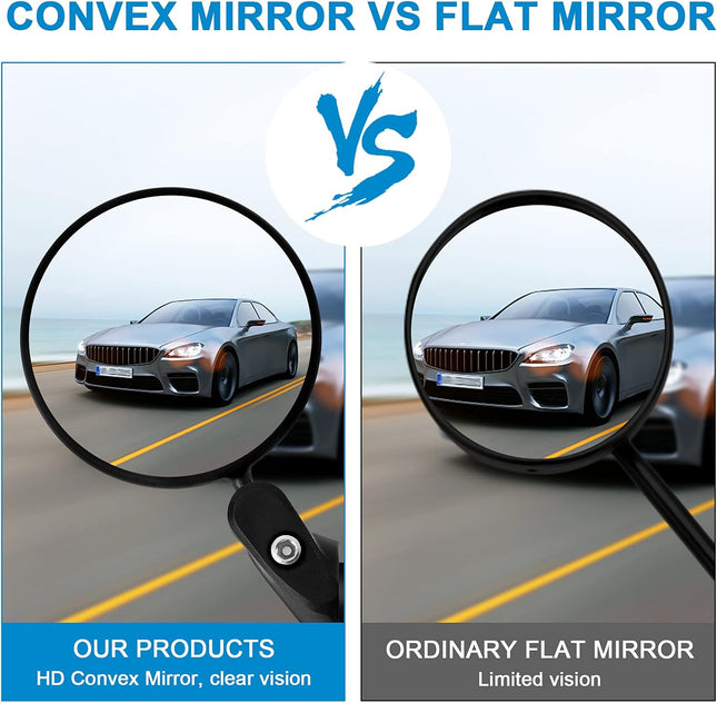 2pcs Bike Mirror Bar End Bicycle Riding Rearview Mirrors for Handlebars Adjustable 360 Degree Rotatable – product detail