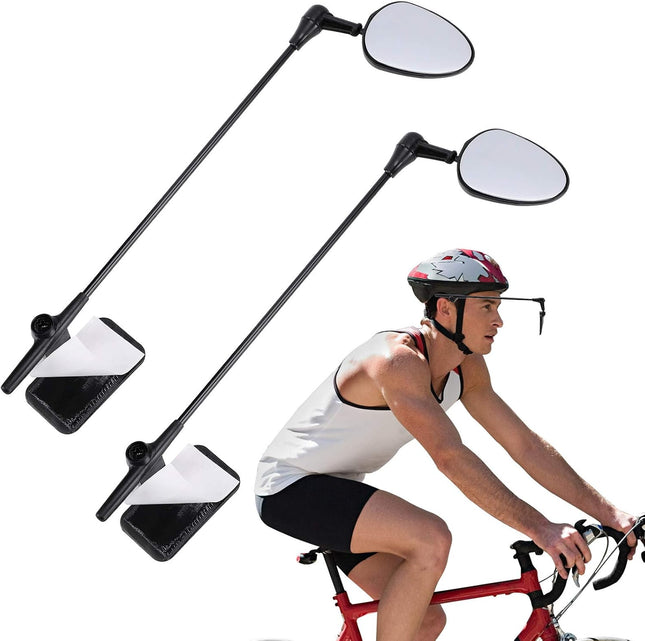 2 Pack Bike Helmet Mirror 360 Degree Adjustable Lightweight Bicycle Cycling Rear View Helmet Mirror for